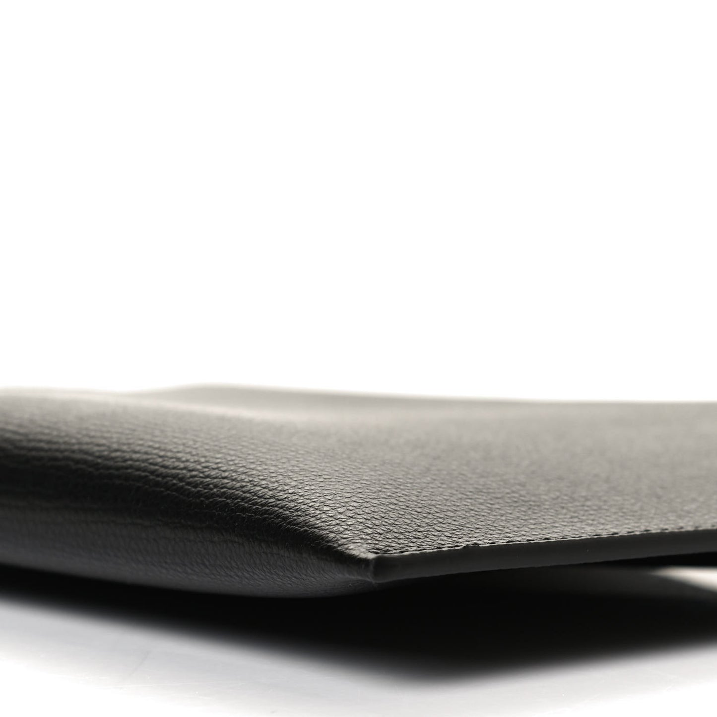 Grainy Calfskin Haymarket Check Zip Pouch Black