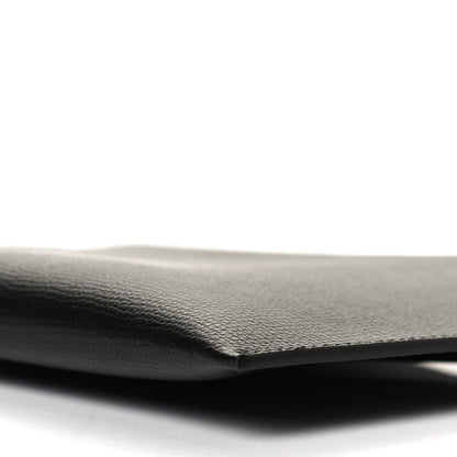 Burberry Grainy Calfskin Haymarket Check Zip Pouch Black 7 of 11