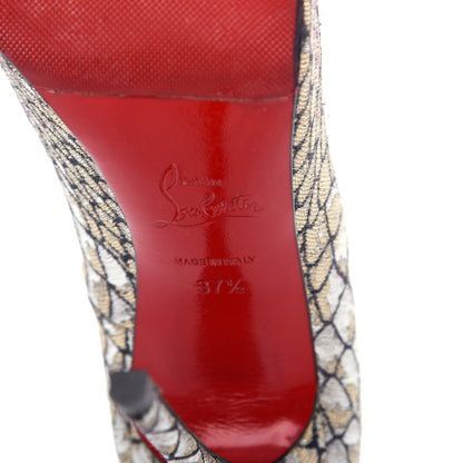 Christian Louboutin Lurex KAA Decollete 554 120 Pumps 37.5 Silver 9 of 9