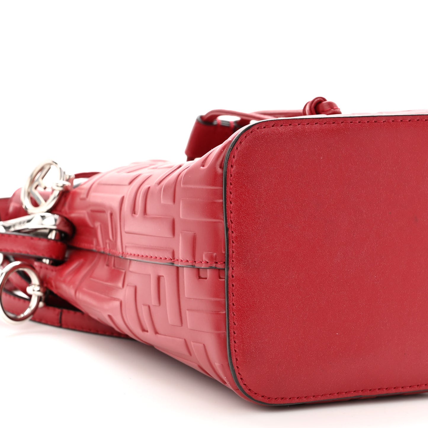 Vitello Liberty F is Fendi FF 1974 Embossed Mini Mon Tresor Bucket Bag Fragola