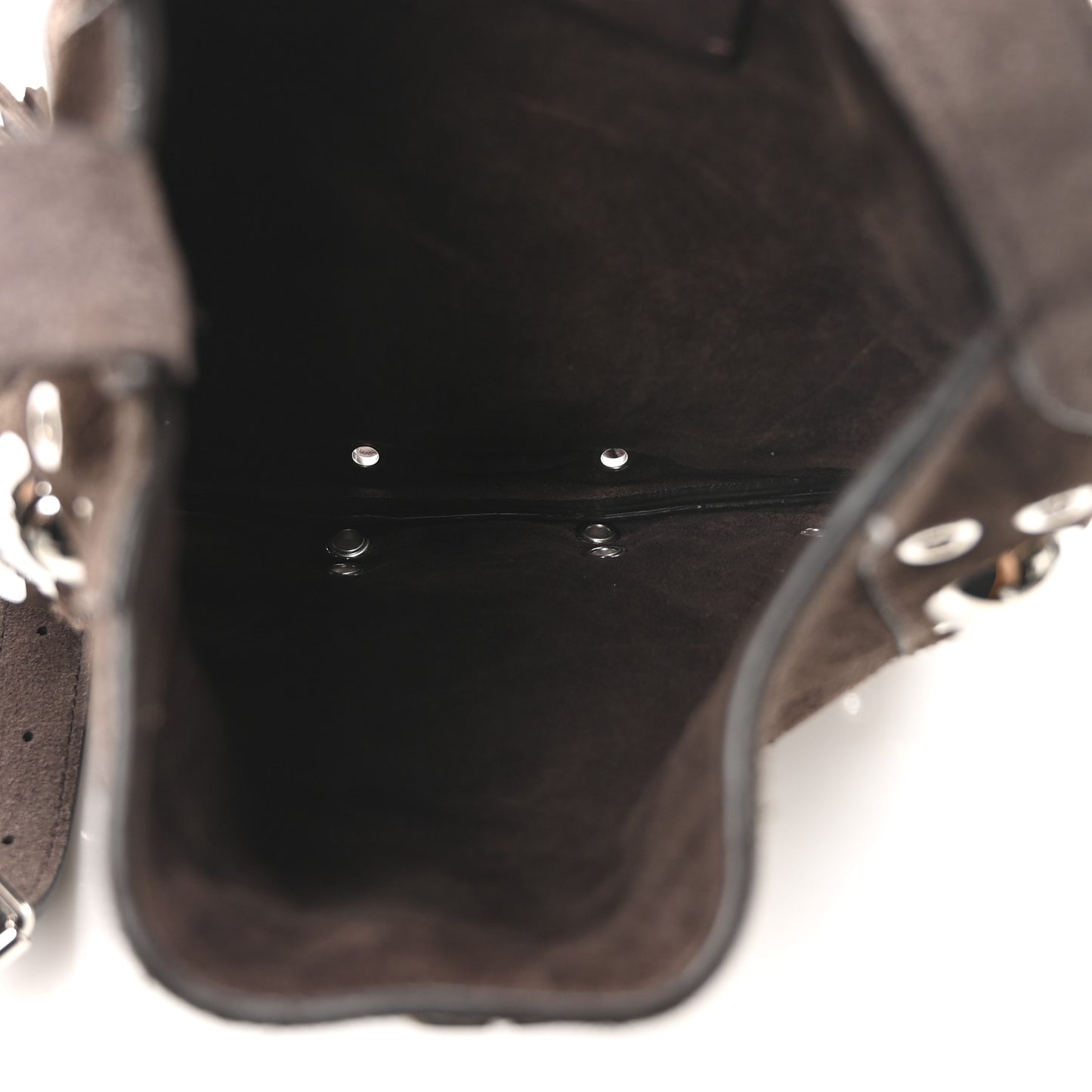 Suede Studded Nellcote Fringe Shoulder Bag Brown