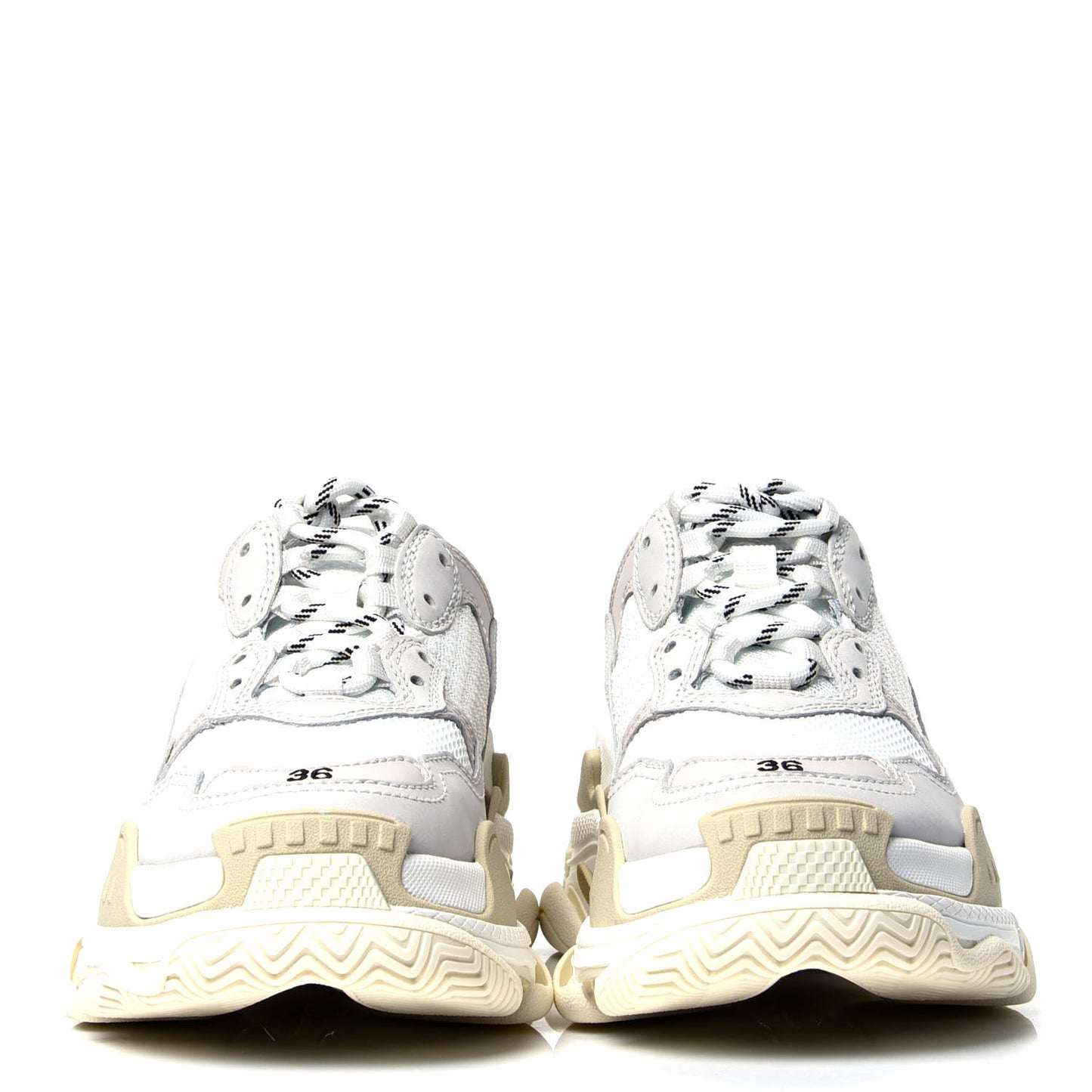 Fabric Mesh Womens Triple S Sneakers 36 White