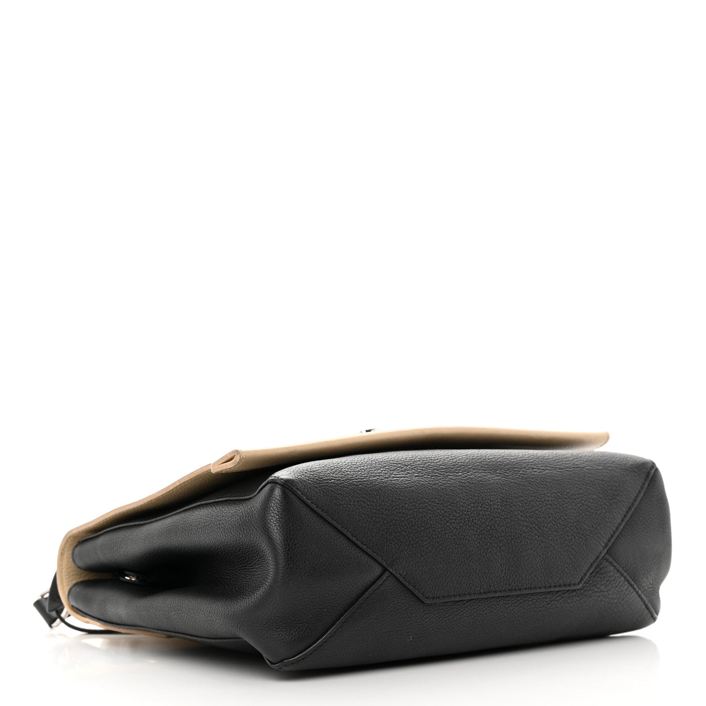Soft Calfskin Lockme II Top Handle Vanille Black