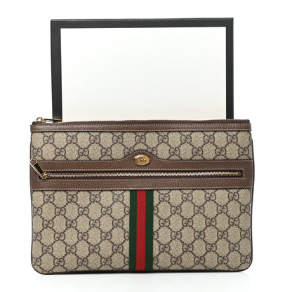 Gucci GG Supreme Monogram Large Ophidia Pouch Clutch Brown 8 of 8