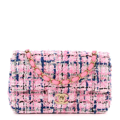 Chanel Tweed Quilted Mini Rectangular Flap Pink Multicolor 1 of 11