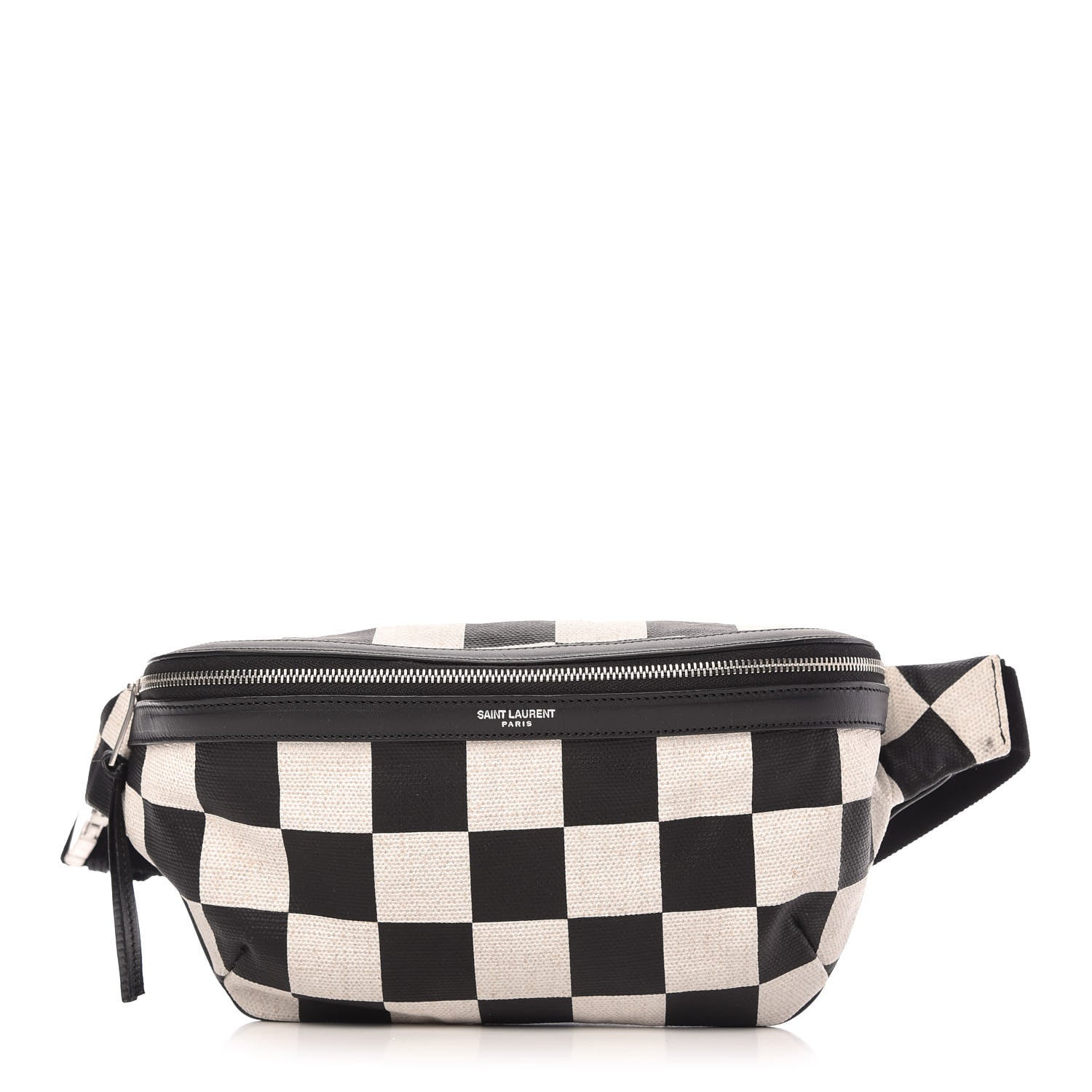 Saint Laurent Canvas Classic Belt Bag Black White 1 of 10