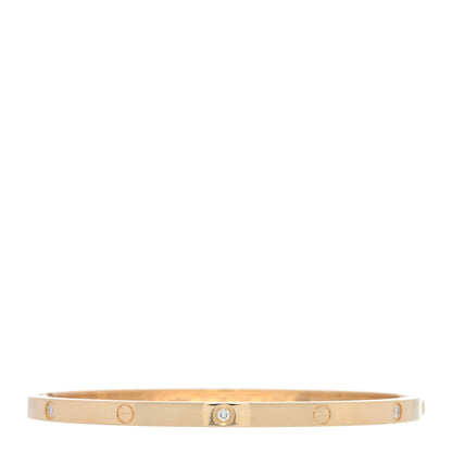 Cartier 18K Yellow Gold 6 Diamond Small LOVE Bracelet 17 1 of 8