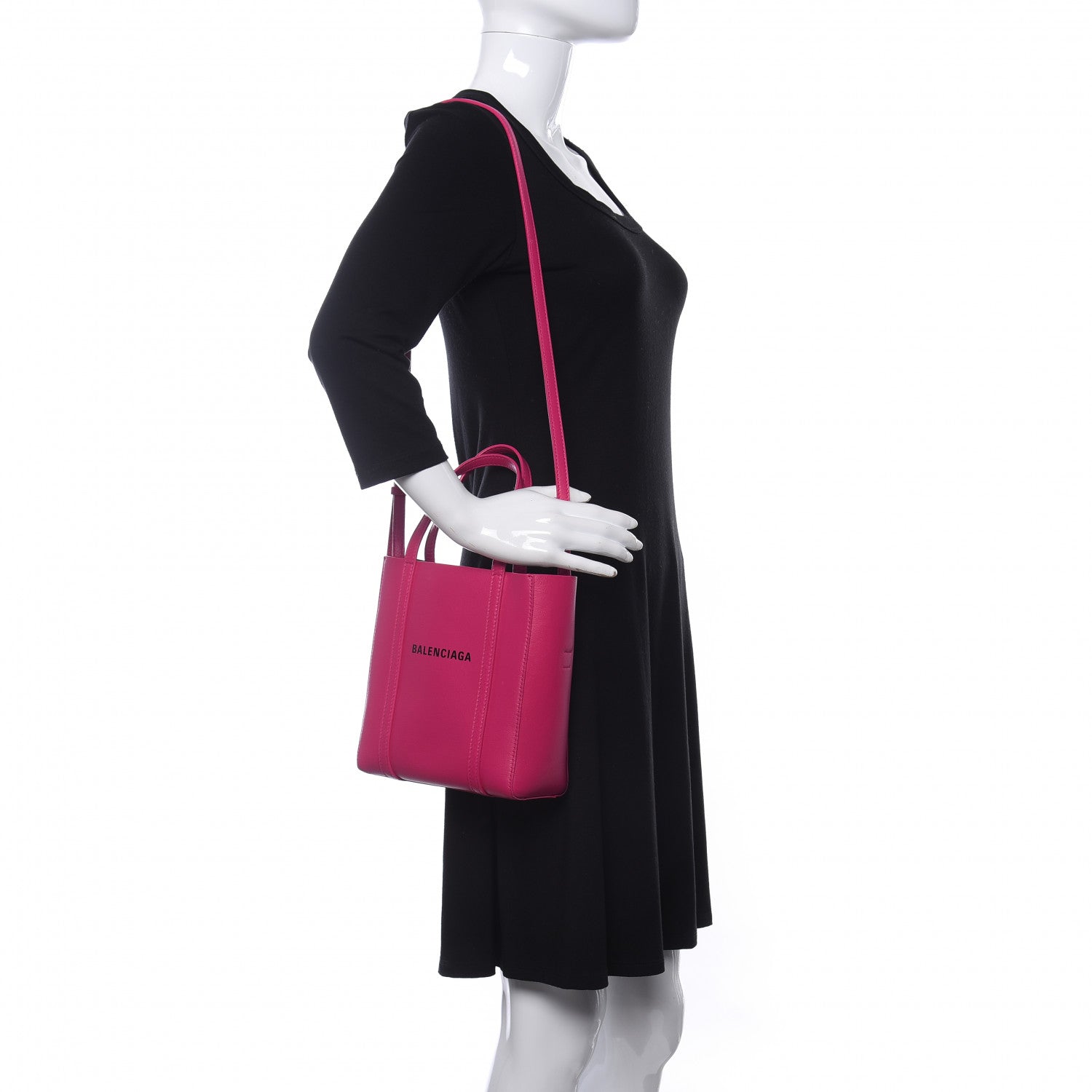 Balenciaga Calfskin XXS Everyday Tote Rose Magenta Black 2 of 10