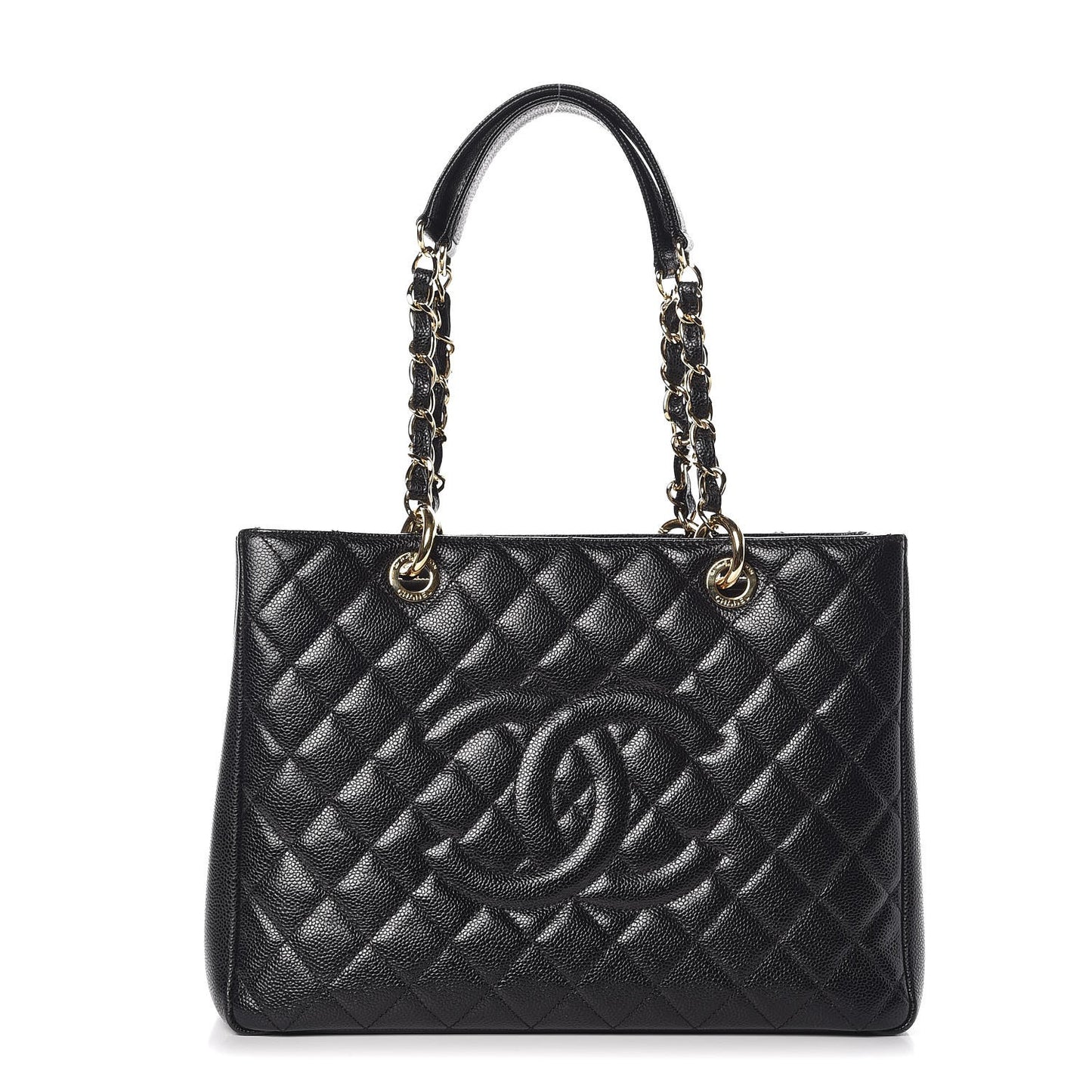 Caviar Quilted Grand Shopping Tote GST Black