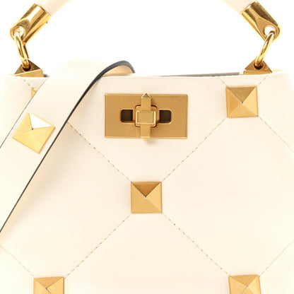 Valentino Garavani Nappa Mini Roman Stud The Handle Bag Ivory 7 of 9