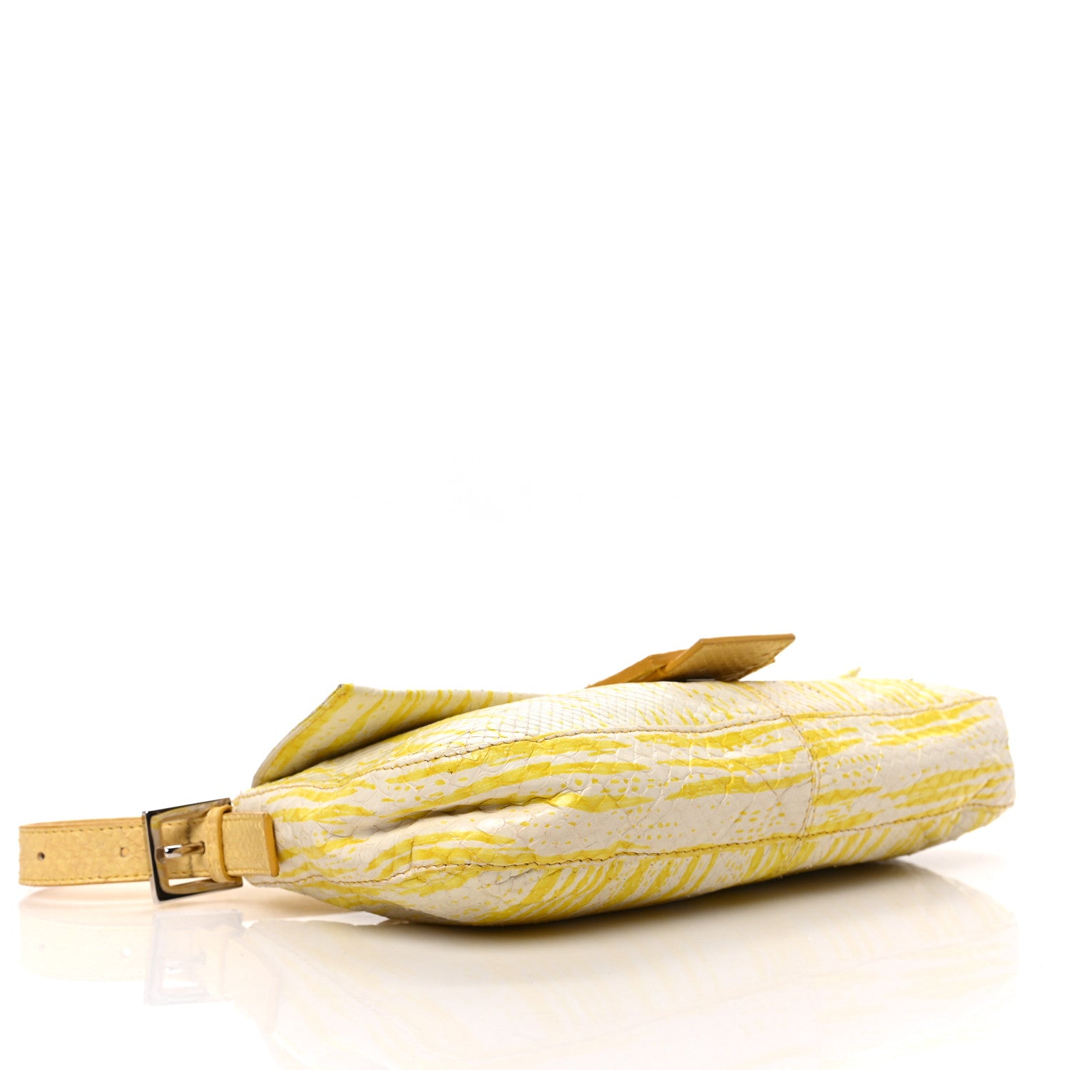 Fendi Snakeskin Baguette Yellow White 4 of 8