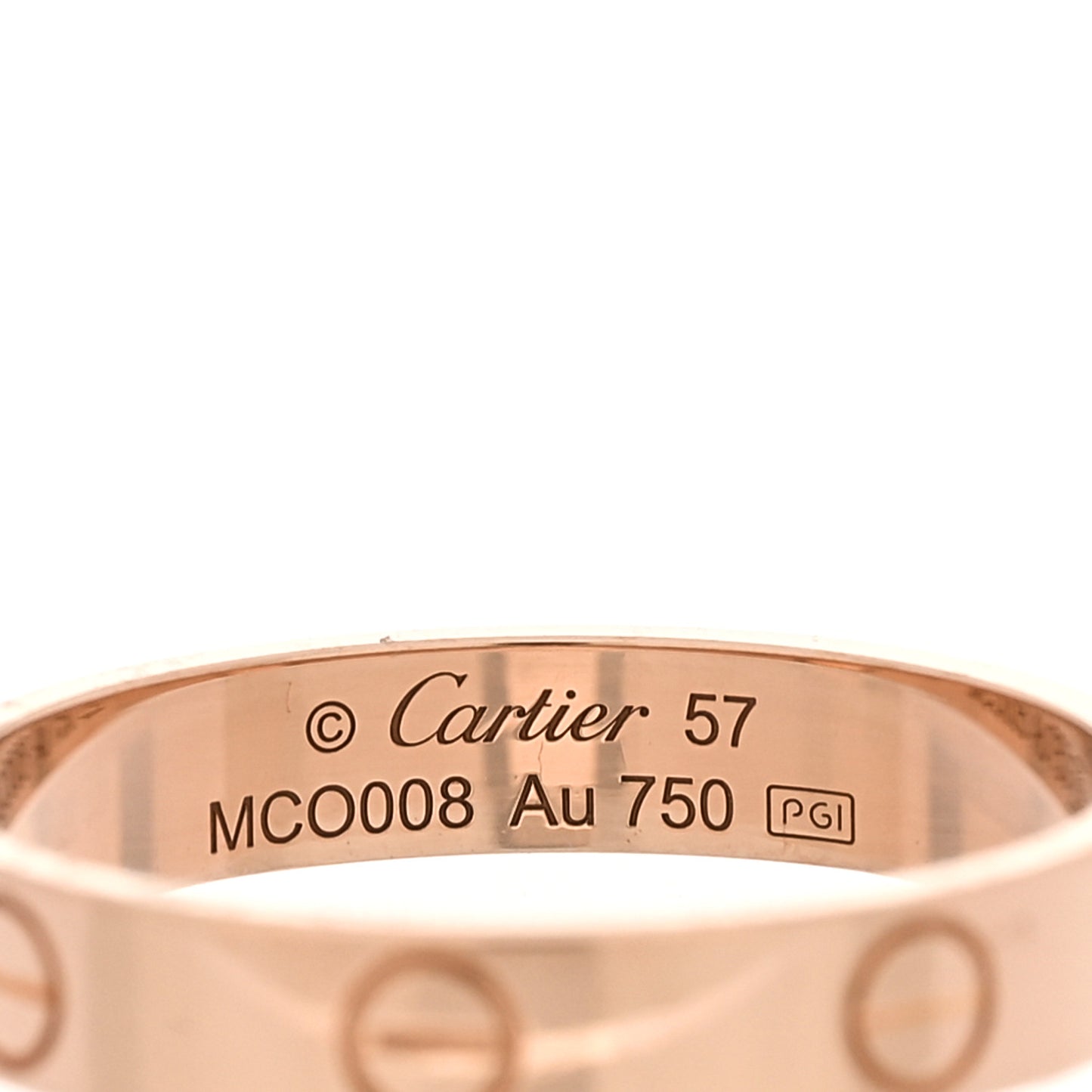 18K Pink Gold 3.5mm LOVE Wedding Band Ring 57 8