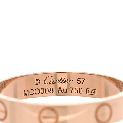 Cartier 18K Pink Gold 3.5mm LOVE Wedding Band Ring 57 8 4 of 5