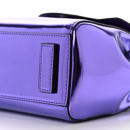 Versace Metallic Patent Calfskin Mini La Medusa Chain Top Handle Bag Dark Orchid 10 of 11