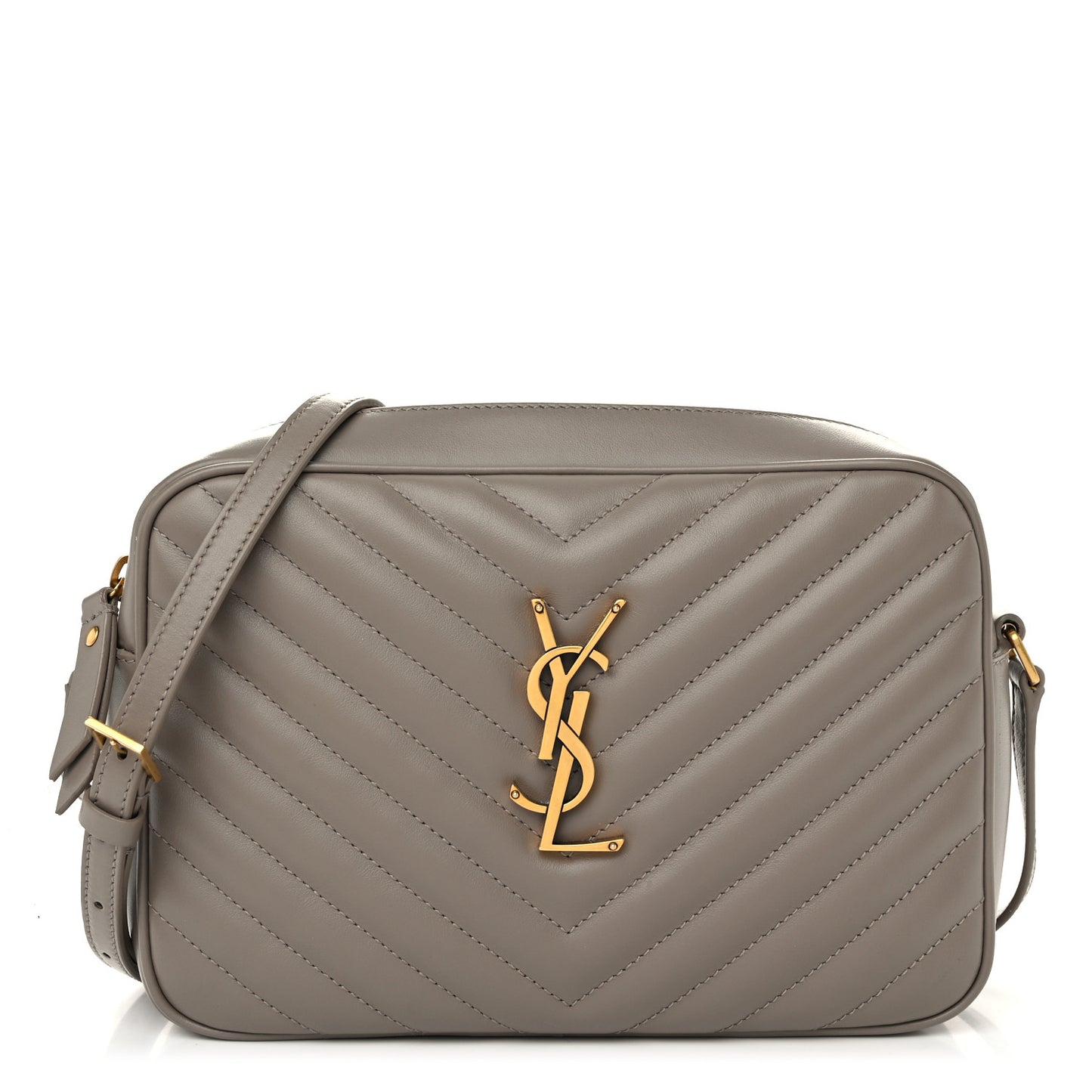 Calfskin Matelasse Monogram Lou Camera Bag Greyish Brown