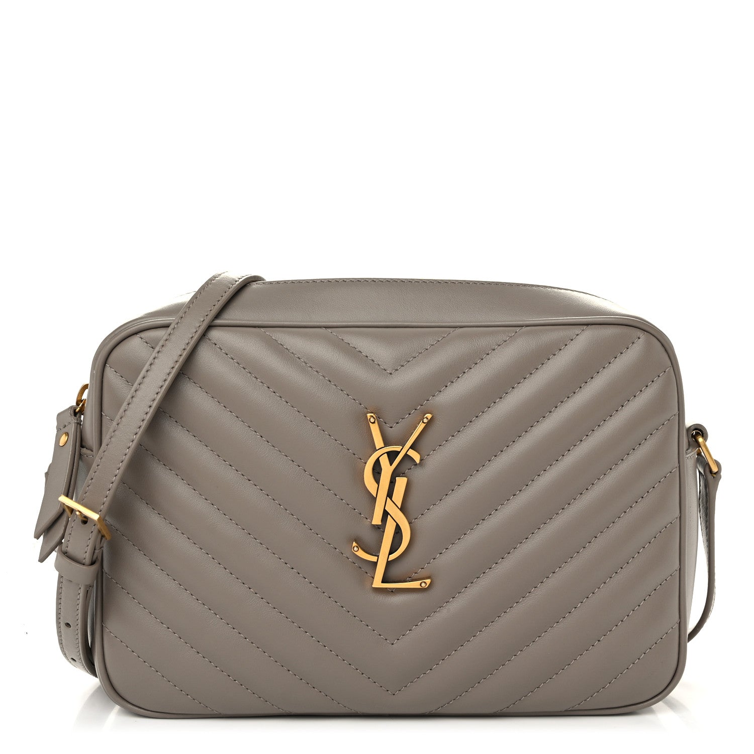 Saint Laurent Calfskin Matelasse Monogram Lou Camera Bag Greyish Brown 1 of 12