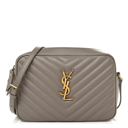 Saint Laurent Calfskin Matelasse Monogram Lou Camera Bag Greyish Brown 1 of 12