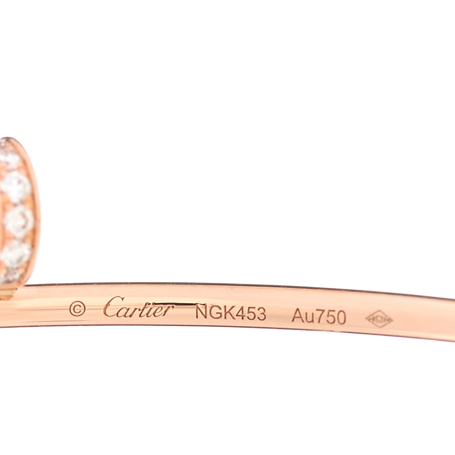 Cartier 18K Pink Gold Diamond Juste Un Clou Hoop Earrings 4 of 5
