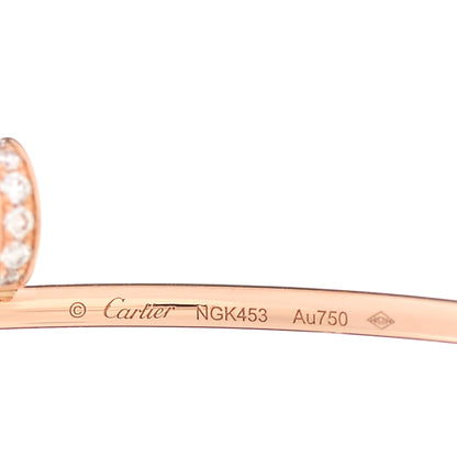 Cartier 18K Pink Gold Diamond Juste Un Clou Hoop Earrings 4 of 5