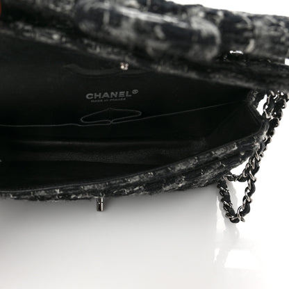 Chanel Tweed Medium Double Flap Black Grey 4 of 8