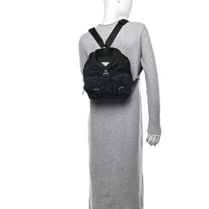 Prada Tessuto Nylon Saffiano Small Backpack Black 2 of 10