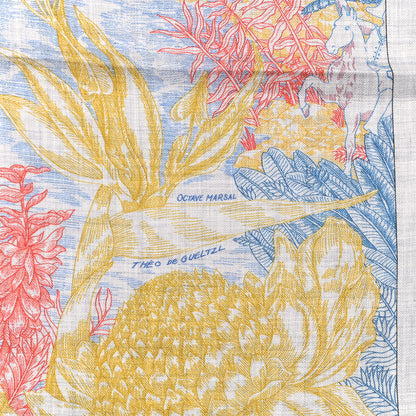 Hermes Cashmere Silk Faubourg Tropical Shawl 140 Gris Chine Rose 2 of 6