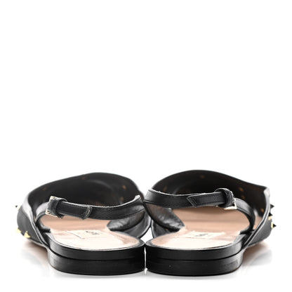 Valentino Garavani Mesh Shining Rockstud Slingback Flats 35.5 Black 6 of 10