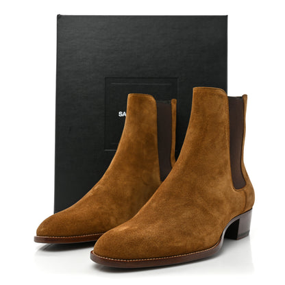 Saint Laurent Suede Calfskin Mens Wyatt Chelsea Boots 42 Land 12 of 12