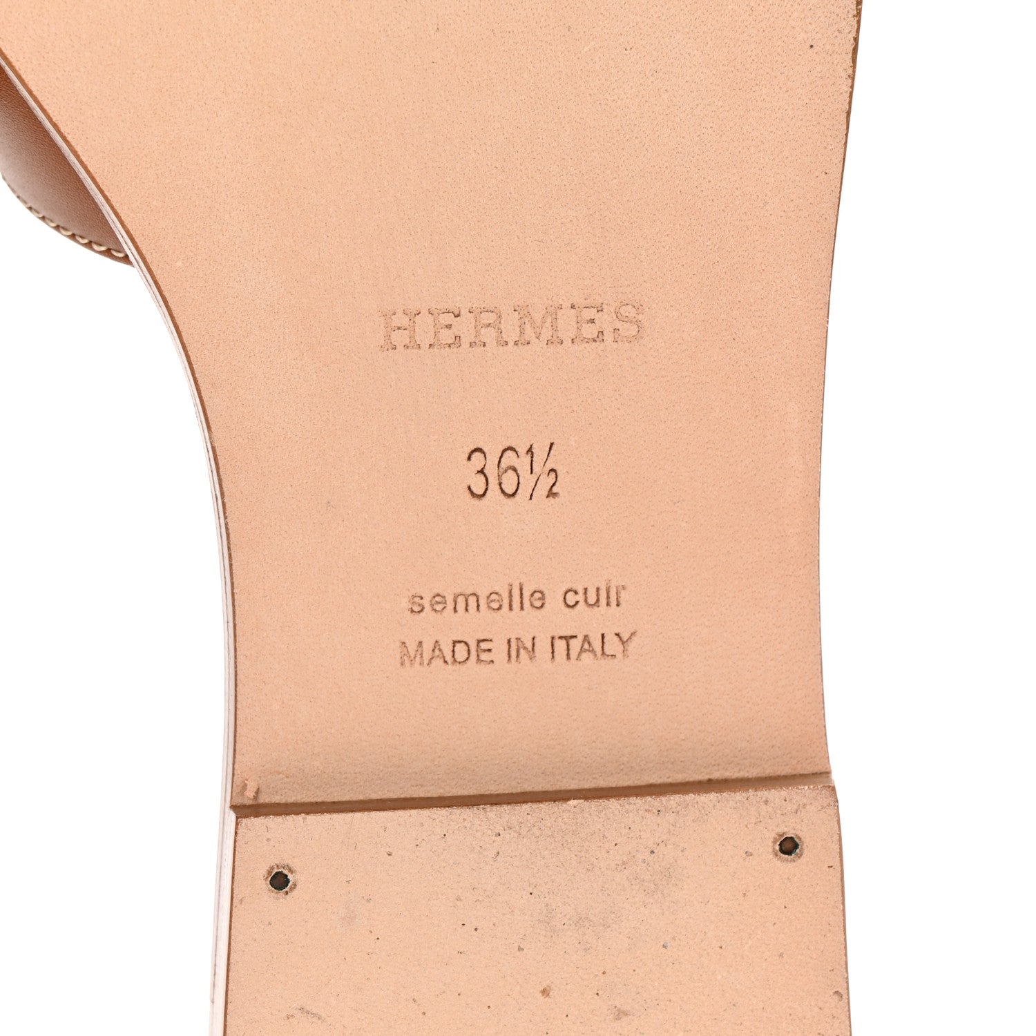 Hermes Box Calfskin Oran Sandals 36.5 Gold 7 of 10