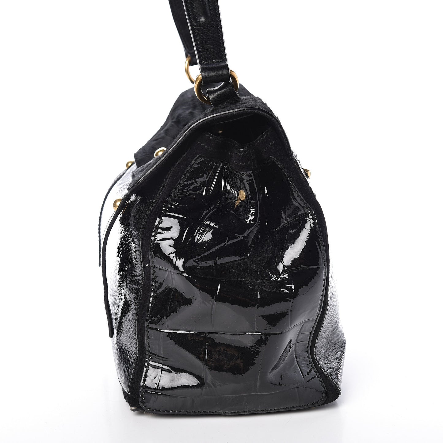 Pony Hair Patent Medium Muse Two Black