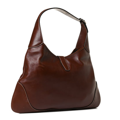 Gucci Calfskin Web Medium Jackie O Bouvier Hobo Brown 3 of 15