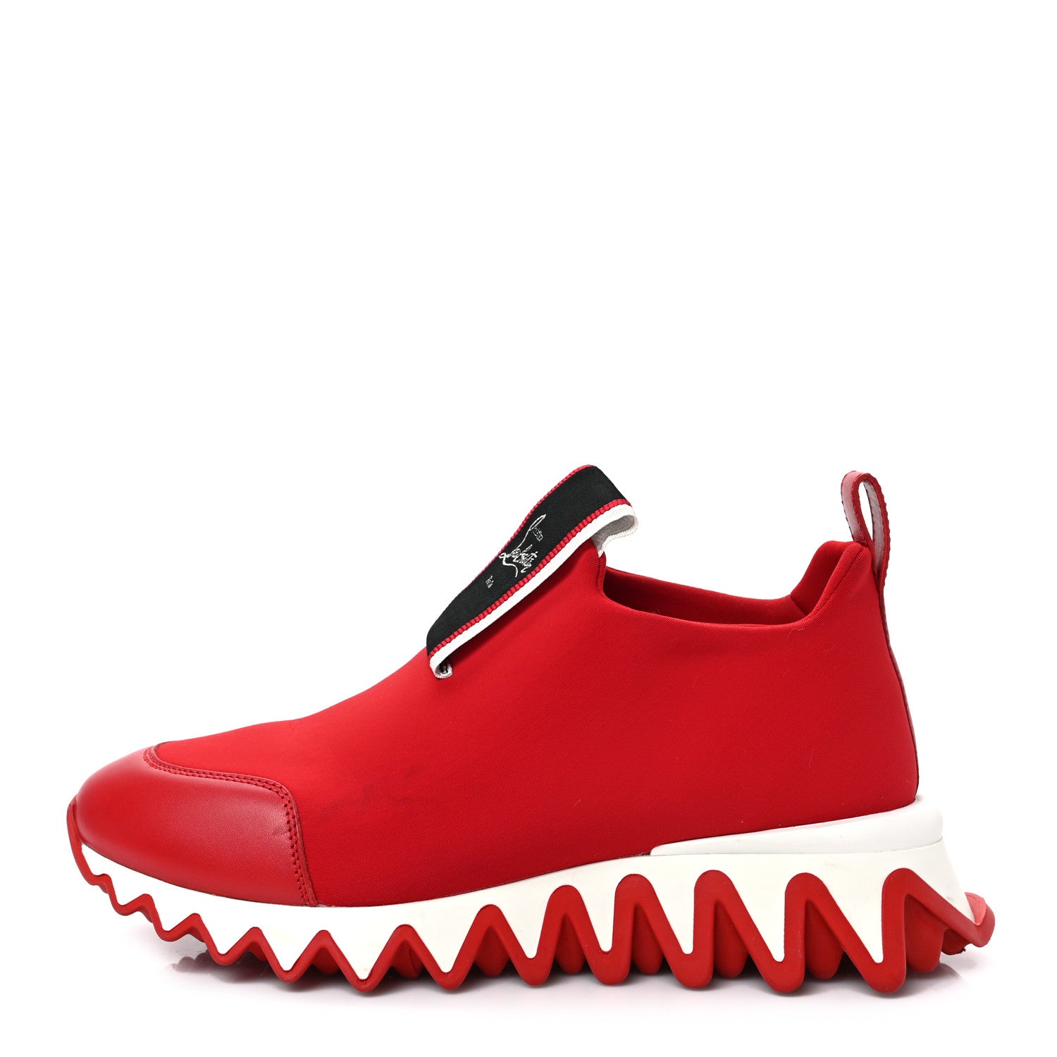 Christian Louboutin Neoprene Tiketa Flat Sneakers 37.5 Red 1 of 8