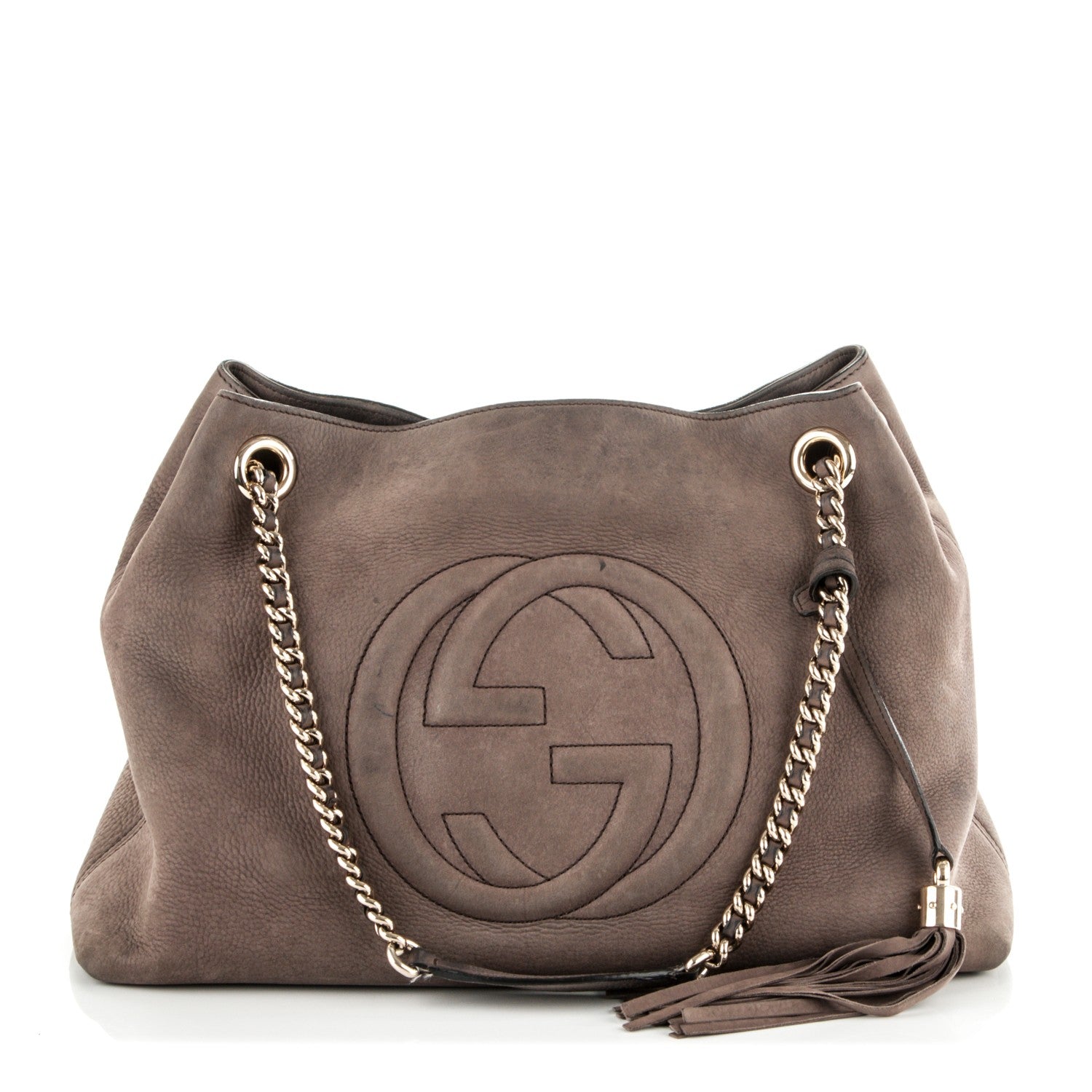 Gucci Vitello Range Medium Soho Chain Shoulder Bag Grey Field 1 of 7
