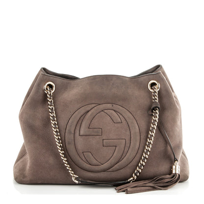 Gucci Vitello Range Medium Soho Chain Shoulder Bag Grey Field 1 of 7