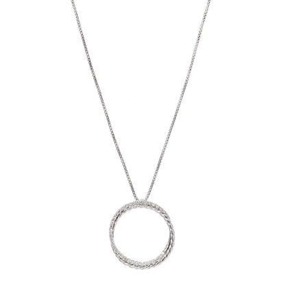 David Yurman Sterling Silver Diamond Crossover Circle Pendant Necklace 1 of 5