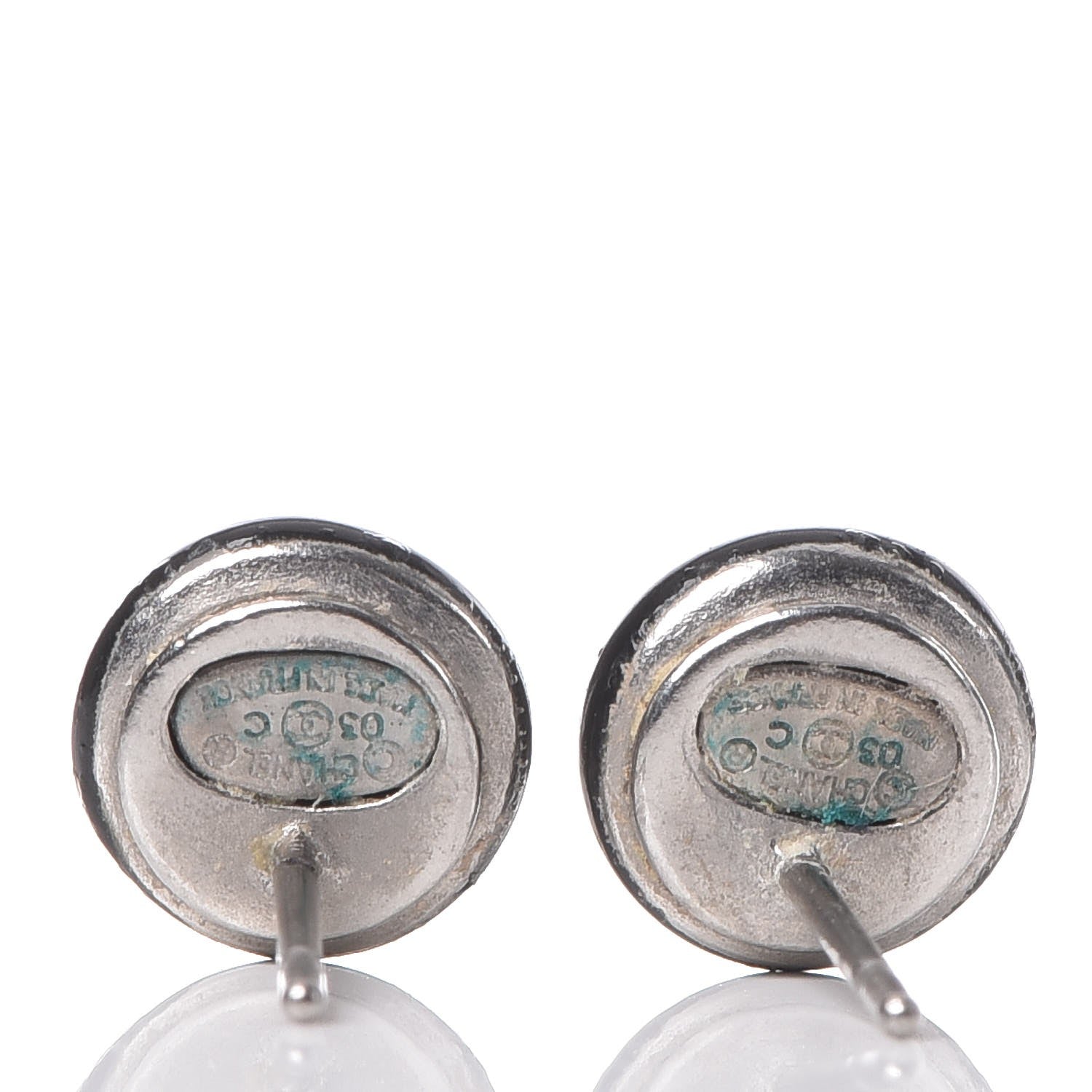 Chanel Resin CC Stud Earrings Black 3 of 6