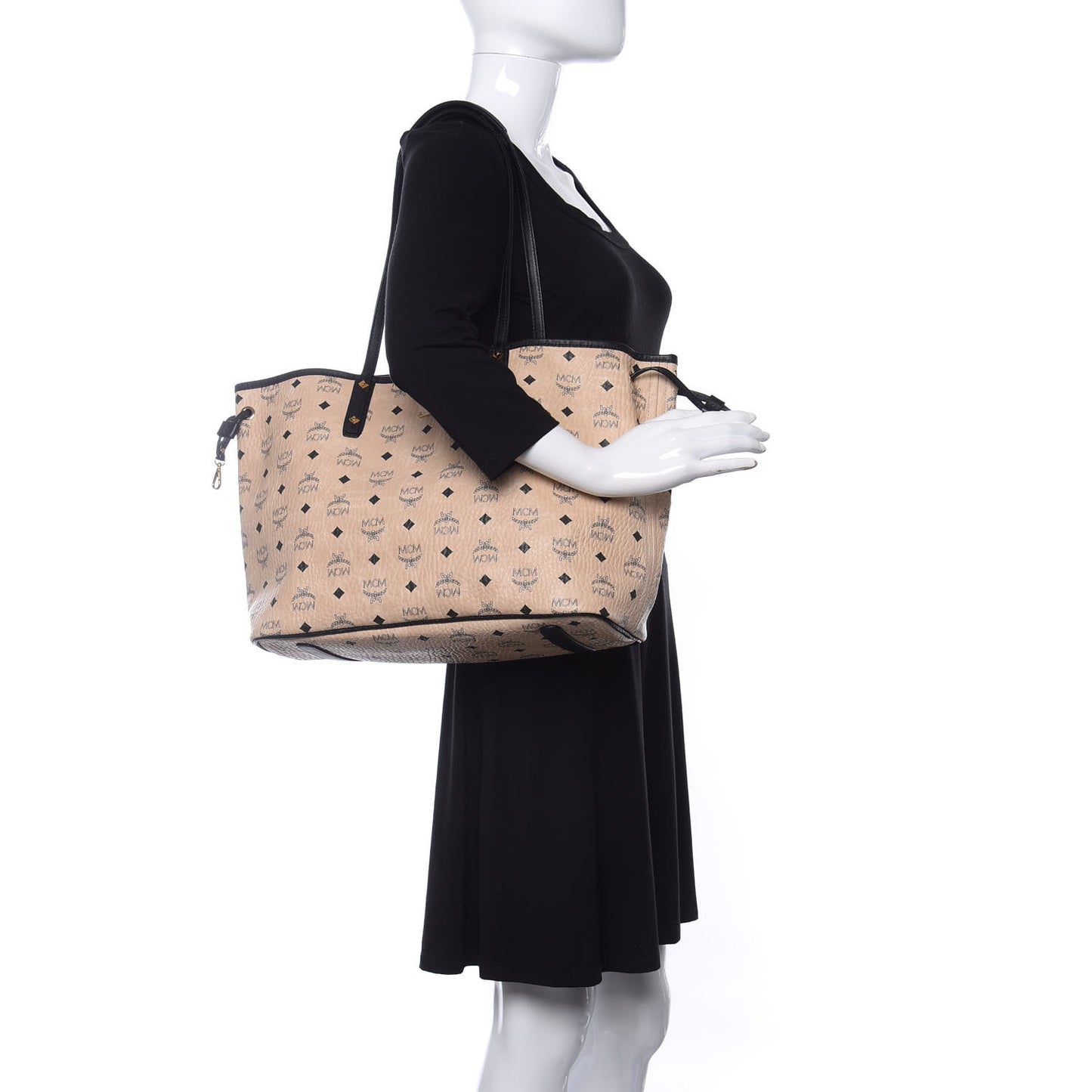 Visetos Medium Project Reversible Shopper Tote Beige
