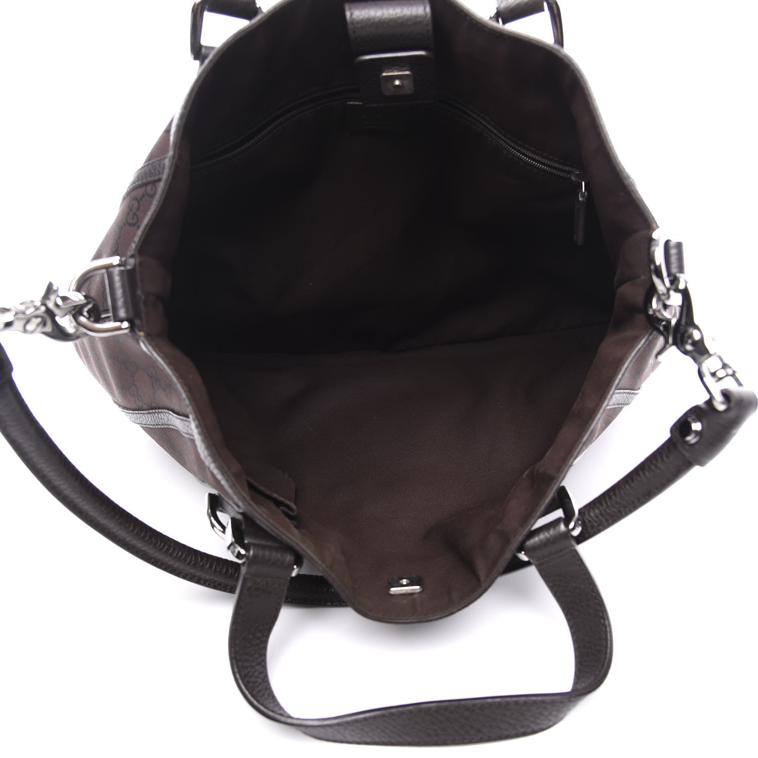 Gucci Monogram Medium Abbey Convertible Tote Dark Brown 4 of 10