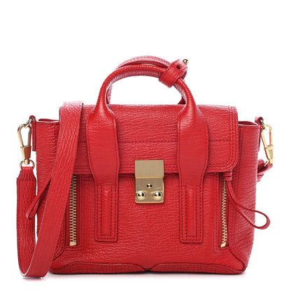 3.1 Phillip Lim Textured Calfskin Mini Pashli Satchel Red 1 of 8