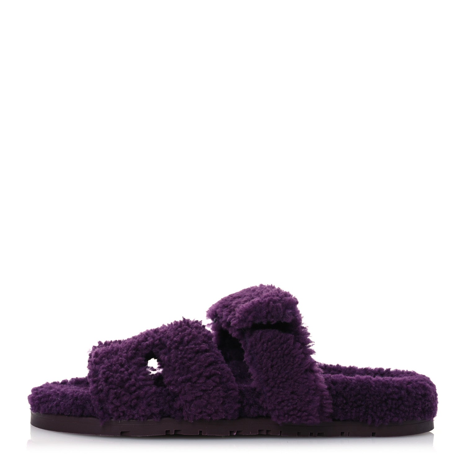 Hermes Woolskin Womens Chypre Sandals 39 Violet Fonce 1 of 8
