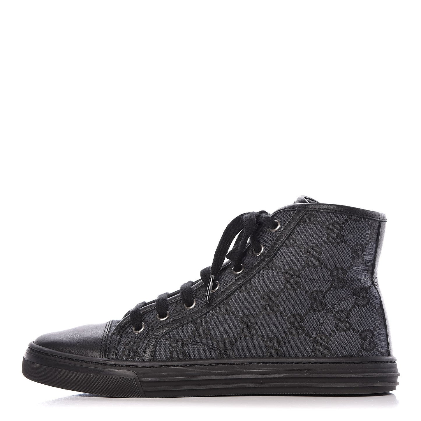 Monogram High Top Sneakers 36 Black