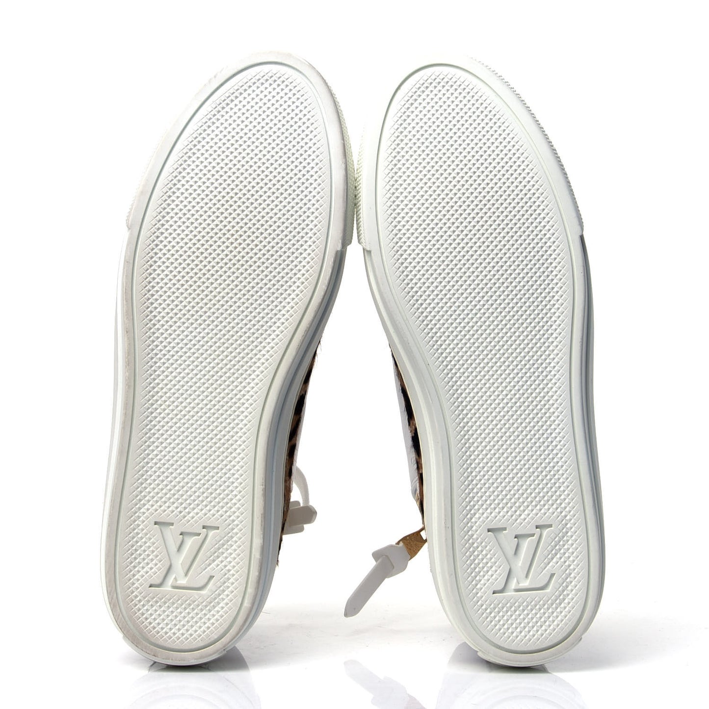 Pony Hair Leopard Calfskin Monogram Giant Stellar Sneaker Boots 37 White