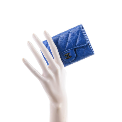 Chanel Caviar Quilted Card Holder Blue 2 of 8