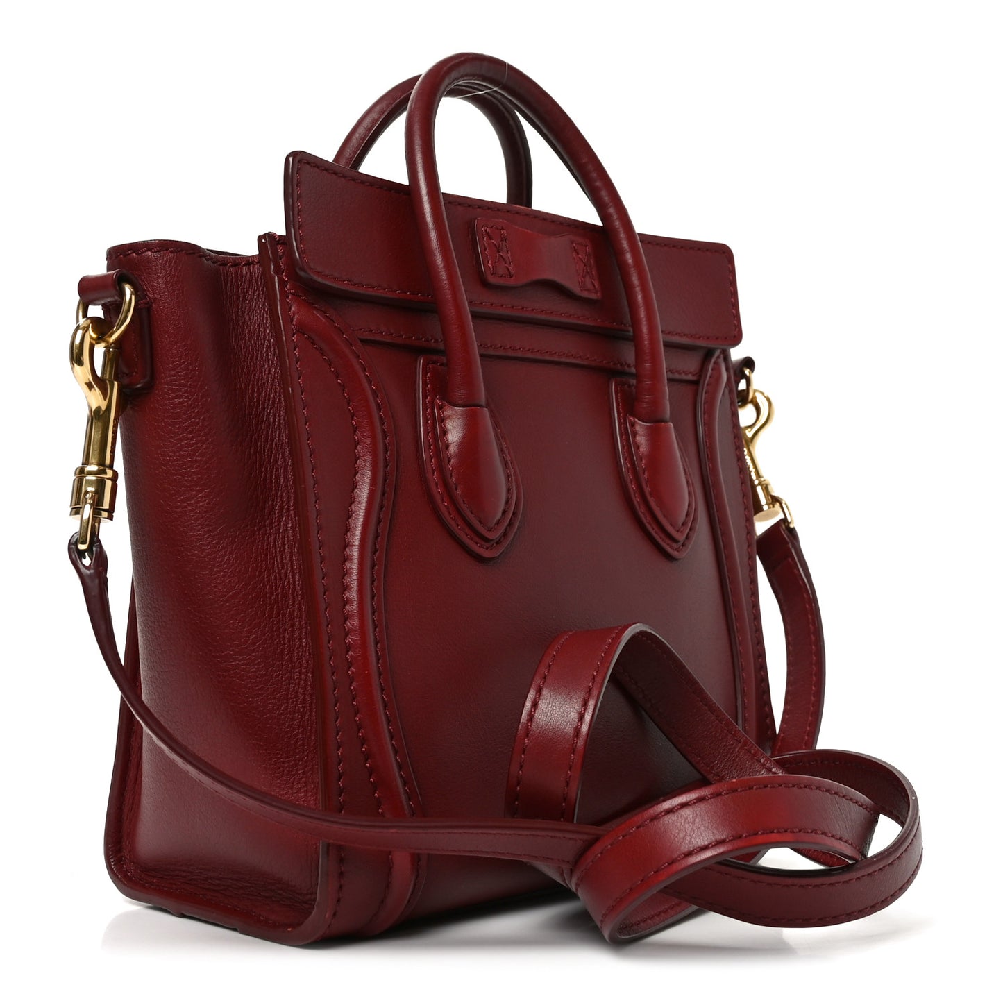 Smooth Calfskin Nano Luggage Burgundy