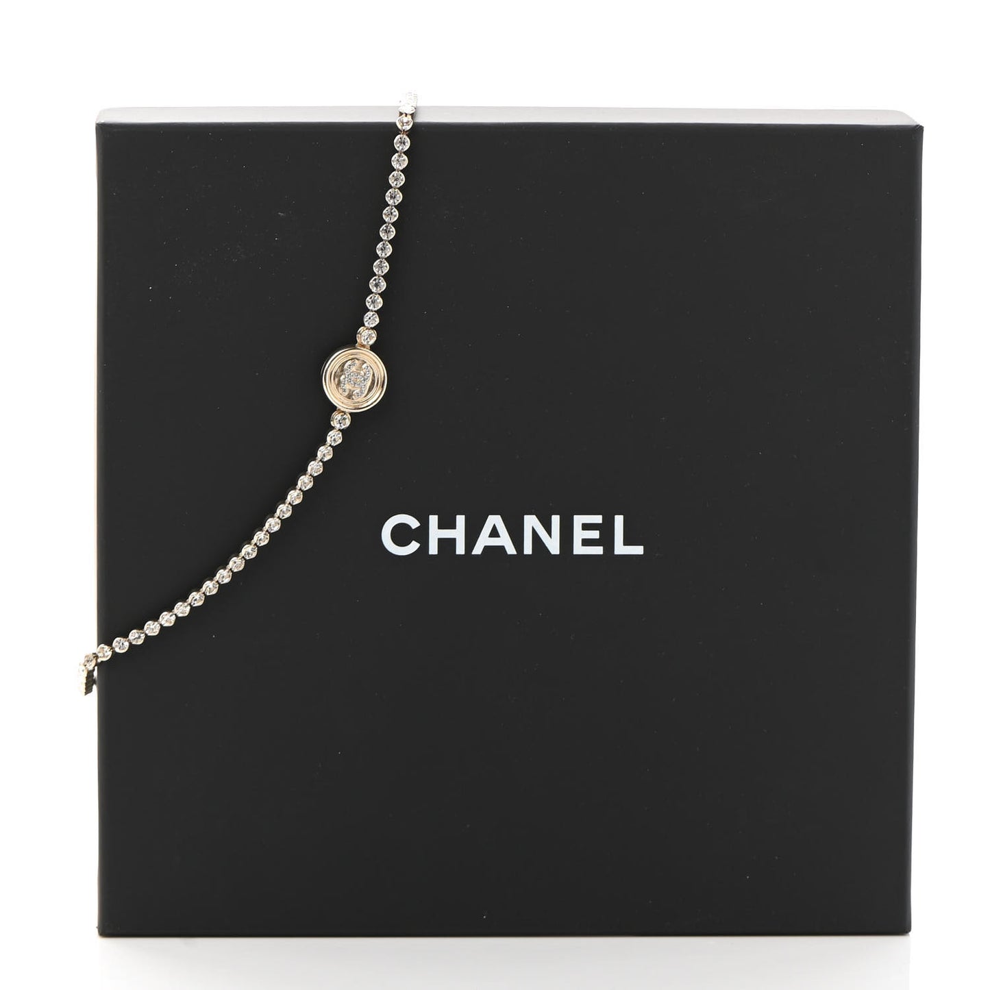 Crystal CC Chain Short Necklace Gold