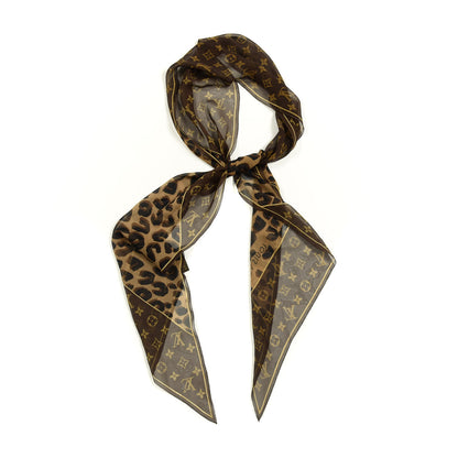 Louis Vuitton Silk Crepe Leopard Monogram Scarf 1 of 3