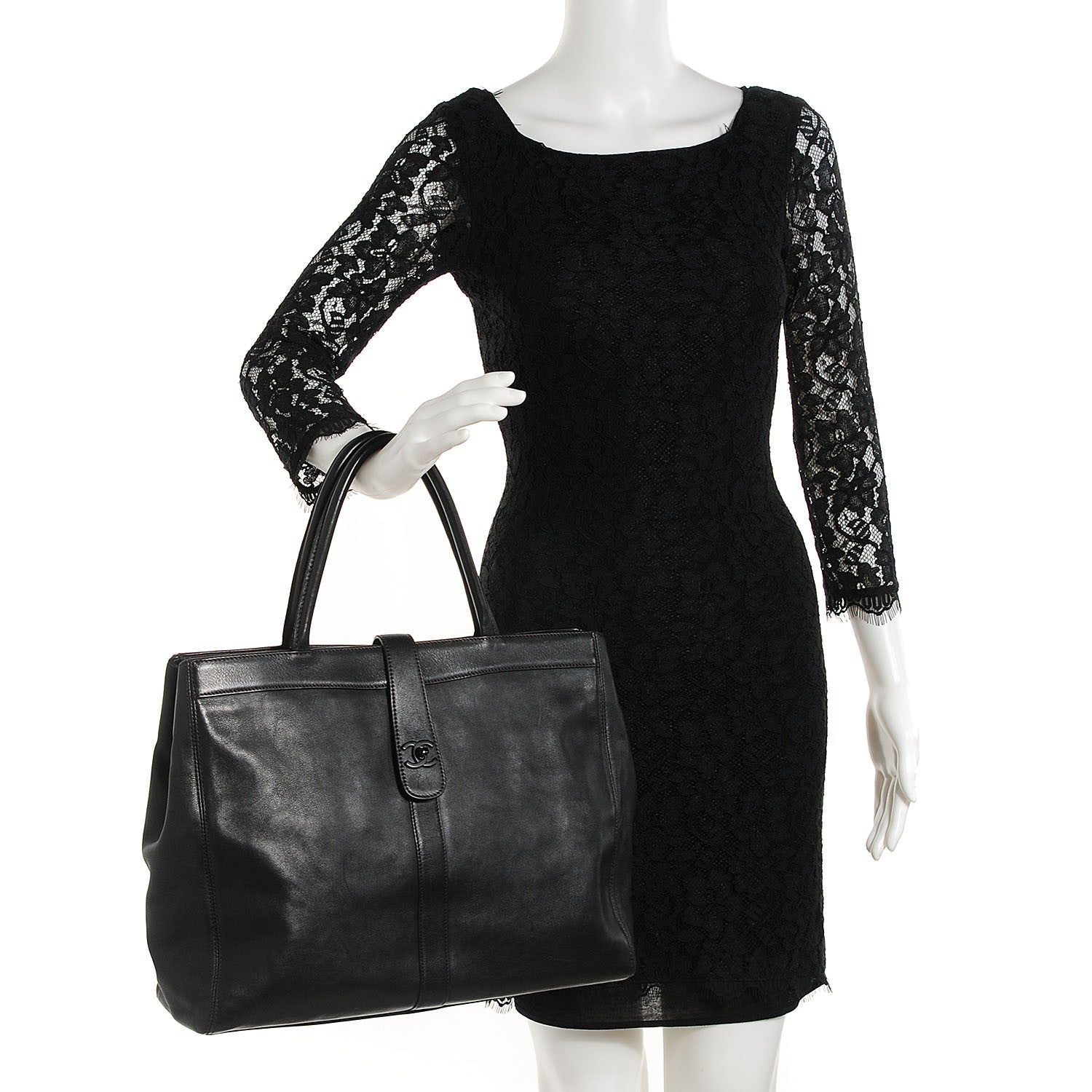 Chanel Calfskin Large Shopping Tote Black 2 of 8