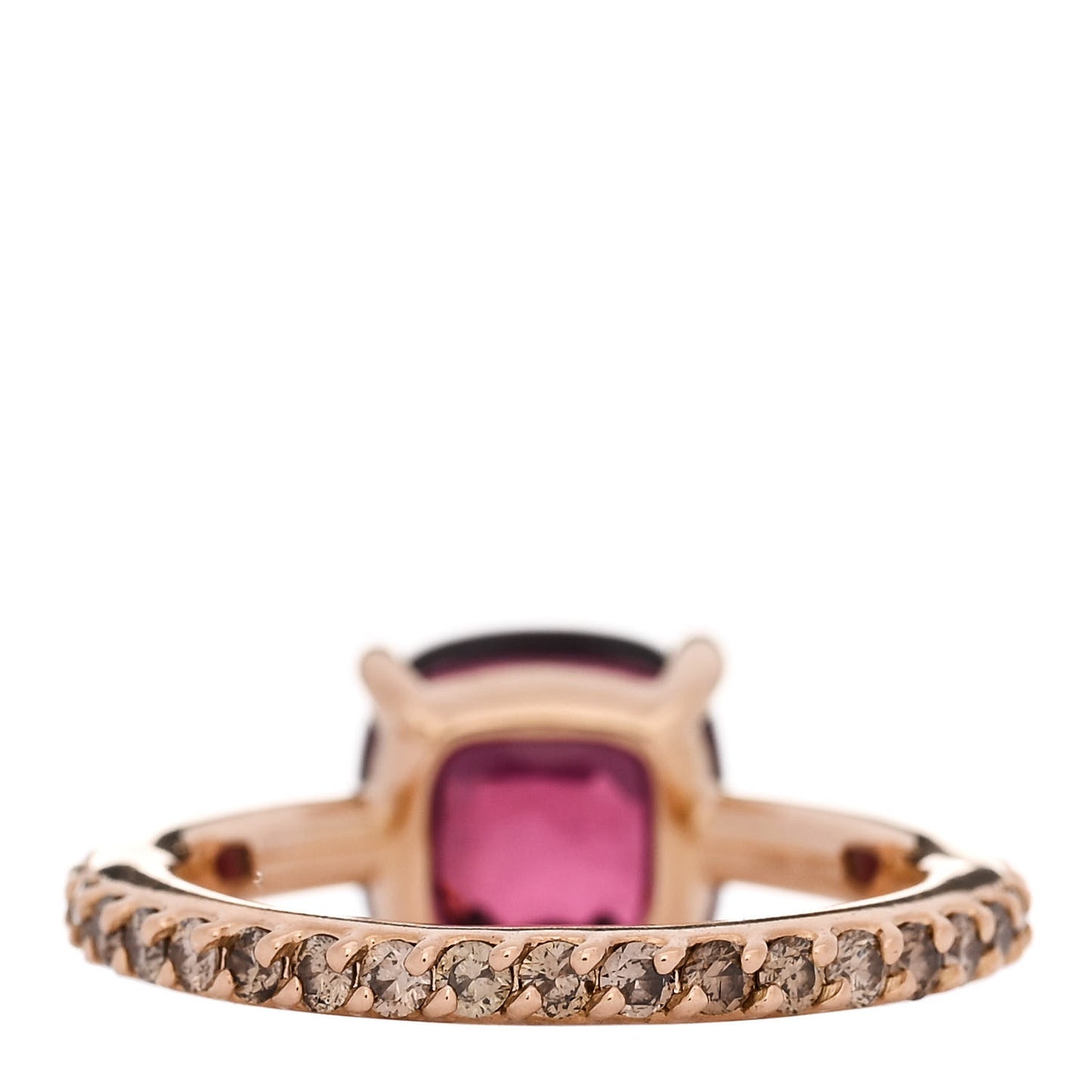 18K Rose Gold Diamond Rhodolite Garnet Classic Nudo Ring 53 6.25