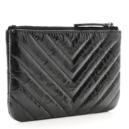 Chanel Patent Chevron Quilted Small Reissue Cosmetic Case So Black 3 of 7