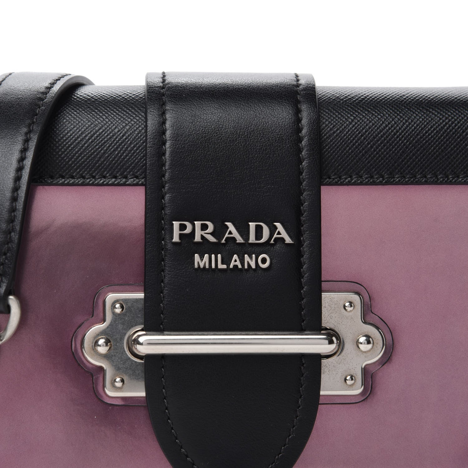 Prada Metallic Vitello Saffiano Cahier Bag Ibisco Black 11 of 11